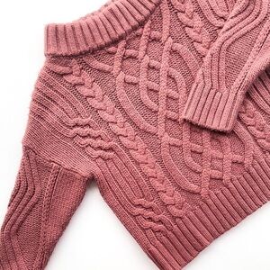 J.o.a. Los Angeles Chunky Cable Knit Sweater Mauve